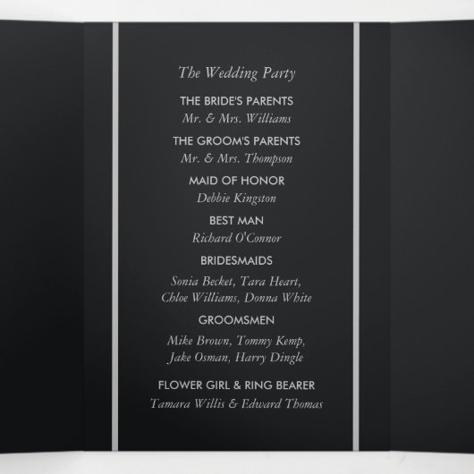 Eenvoudige geometrische stijl bruiloft drieluik programma (Binnenkant midden)