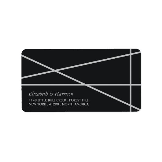 Eenvoudige geometrische stijl bruiloft etiket (Voorkant)