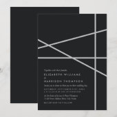 Eenvoudige geometrische stijl bruiloft kaart (Voorkant / Achterkant)