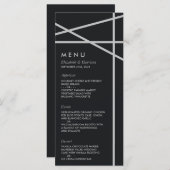 Eenvoudige geometrische stijl bruiloft menu (Voorkant / Achterkant)