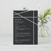 Eenvoudige geometrische stijl bruiloft menu (Staand voorkant)