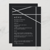 Eenvoudige geometrische stijl bruiloft menu (Voorkant / Achterkant)