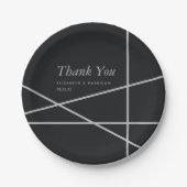 Eenvoudige geometrische stijl bruiloft papieren bordje (Voorkant)