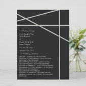 Eenvoudige geometrische stijl bruiloft programmakaart (Staand voorkant)