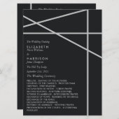 Eenvoudige geometrische stijl bruiloft programmakaart (Voorkant / Achterkant)