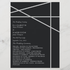 Eenvoudige geometrische stijl bruiloft programmakaart