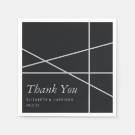 Eenvoudige geometrische stijl bruiloft servet