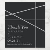 Eenvoudige geometrische stijl bruiloft wijn etiket (Enkel label)