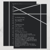 Eenvoudige Geometrische Stijl Trouwfeest Programmakaart (Voorkant / Achterkant)