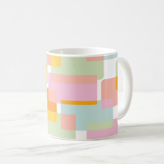 Eenvoudige geometrische vormen in pastels geel Sin Koffiemok (Voorkant rechts)