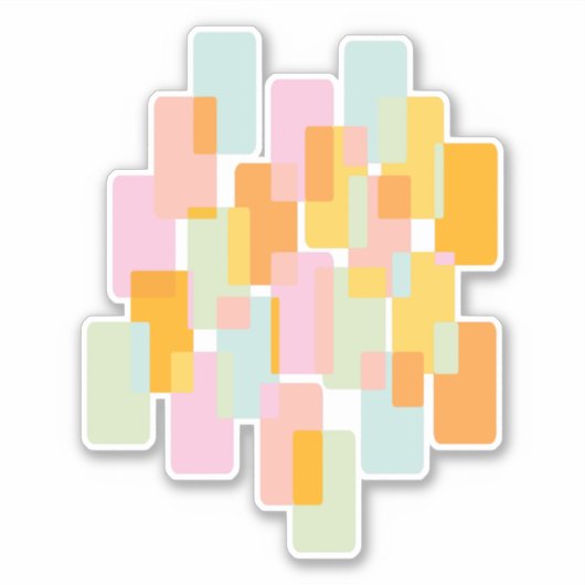 Eenvoudige geometrische vormen in pastels geel Sin Sticker (Voorkant)