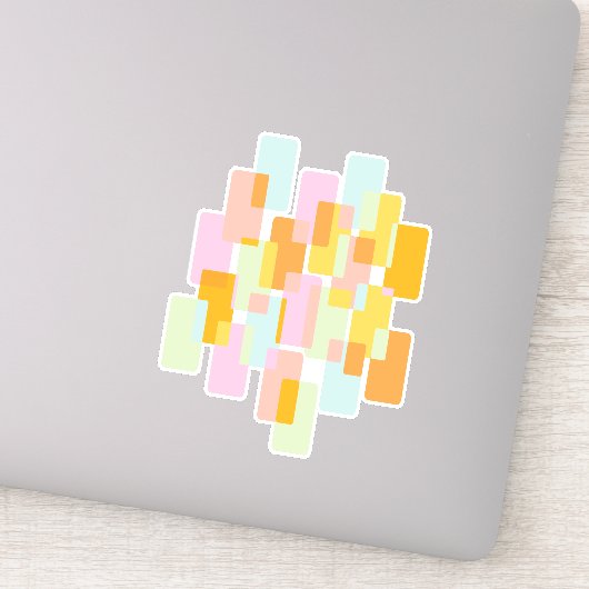 Eenvoudige geometrische vormen in pastels geel Sin Sticker (Detail)