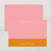 Eenvoudige geometrische vormen Roze Oranje Vrijgez Bedankkaart (Voorkant / Achterkant)