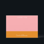 Eenvoudige geometrische vormen Roze Oranje Vrijgez Bedankkaart<br><div class="desc">Aangepaste eenvoudige geometrische vormen Roze en Oranje modern Vrijgezellenfeest Hartelijk dank</div>