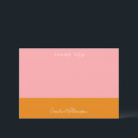 Eenvoudige geometrische vormen Roze Oranje Vrijgez Bedankkaart<br><div class="desc">Aangepaste eenvoudige geometrische vormen Roze en Oranje modern Vrijgezellenfeest Hartelijk dank</div>