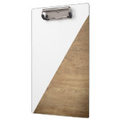 Eenvoudige geometrische witte houten foto bruin klembord (Links)