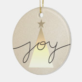 Eenvoudige geometrische zwart en goud vreugde Kers Keramisch Ornament (Links)