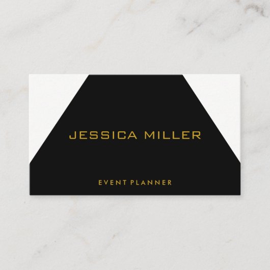 Eenvoudige geometrische zwart-wit visitekaartje (Voorkant)