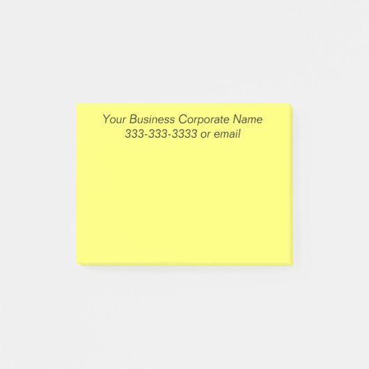 Eenvoudige Gepersonaliseerd bedrijfsnaam op geel Post-it® Notes (Voorkant)