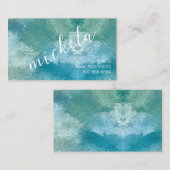 Eenvoudige Gepersonaliseerd naam Modern BlueGreen- Visitekaartje (Voorkant / Achterkant)