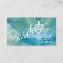 Eenvoudige Gepersonaliseerd naam Modern BlueGreen-