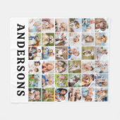 Eenvoudige Gepersonaliseerde 36 Foto's Collage Sch Fleece Deken (Voorkant (Horizontaal))