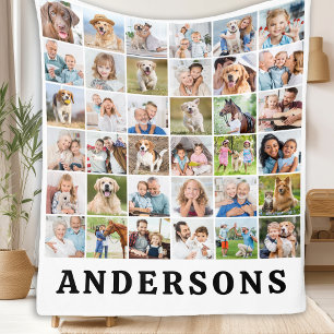 Eenvoudige Gepersonaliseerde 36 Foto's Collage Sch Fleece Deken