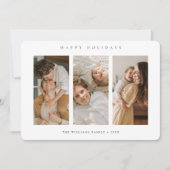 Eenvoudige gepersonaliseerde 3 foto collage kerst  feestdagenkaart (Voorkant)