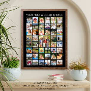 Eenvoudige gepersonaliseerde 45 vierkante foto col poster