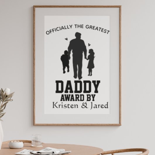 Eenvoudige gepersonaliseerde beste vader vaderdag  poster
