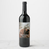 Eenvoudige gepersonaliseerde bruiloft foto wijn la wijn etiket (Voorkant)