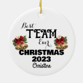 eenvoudige gepersonaliseerde collega's kerstcadeau keramisch ornament (Achterkant)