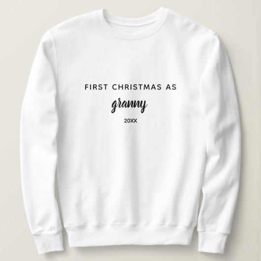 Eenvoudige gepersonaliseerde eerste kerst als oma trui (Design voorkant)