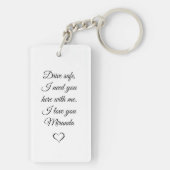 Eenvoudige gepersonaliseerde foto- en tekstfoto sleutelhanger (achterkant)