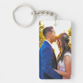 Eenvoudige gepersonaliseerde foto- en tekstfoto sleutelhanger (Voorkant)