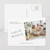 Eenvoudige gepersonaliseerde foto Kerstvakantie Briefkaart (Voorkant / Achterkant)