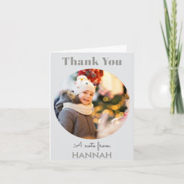 Eenvoudige Gepersonaliseerde Foto Naam Kerst Dank Notitiekaartje
