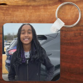 Eenvoudige gepersonaliseerde foto Sleutelhanger (Achterkant)