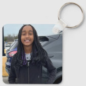 Eenvoudige gepersonaliseerde foto Sleutelhanger (Achterkant)