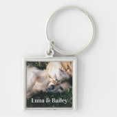Eenvoudige gepersonaliseerde foto van huisdieren sleutelhanger (Voorkant)