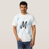 Eenvoudige gepersonaliseerde glittermonogram bakgo t-shirt (Voorkant volledig)