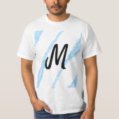 Eenvoudige gepersonaliseerde glittermonogram bakgo t-shirt (Voorkant)