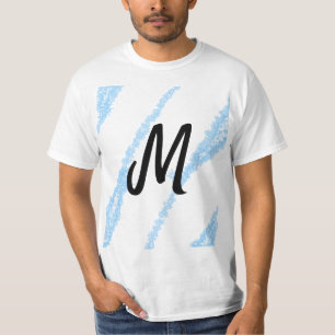 Eenvoudige gepersonaliseerde glittermonogram bakgo t-shirt