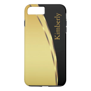 Eenvoudige Gepersonaliseerde Gouden Zwarte Case-Mate iPhone Case
