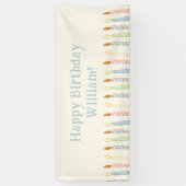 Eenvoudige gepersonaliseerde Happy Birthday Candle Spandoek (Verticaal)