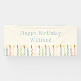 Eenvoudige gepersonaliseerde Happy Birthday Candle Spandoek