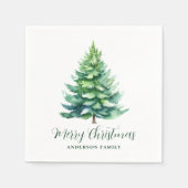 Eenvoudige gepersonaliseerde kerstboom servet (Voorkant)