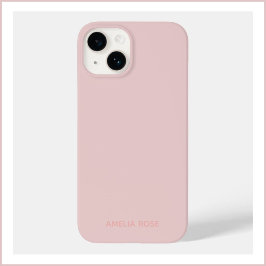 Eenvoudige gepersonaliseerde kwarts roze op roze i Case-Mate iPhone 14 hoesje