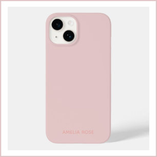 Eenvoudige gepersonaliseerde kwarts roze op roze i Case-Mate iPhone 14 hoesje