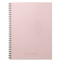 Eenvoudige gepersonaliseerde kwartsroze op roze notitieboek